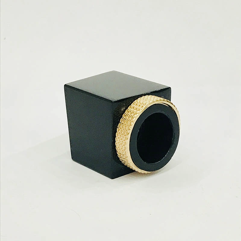 Luxury Zamac 15mm Perfume Bottle Cap with Gold Metal Ring