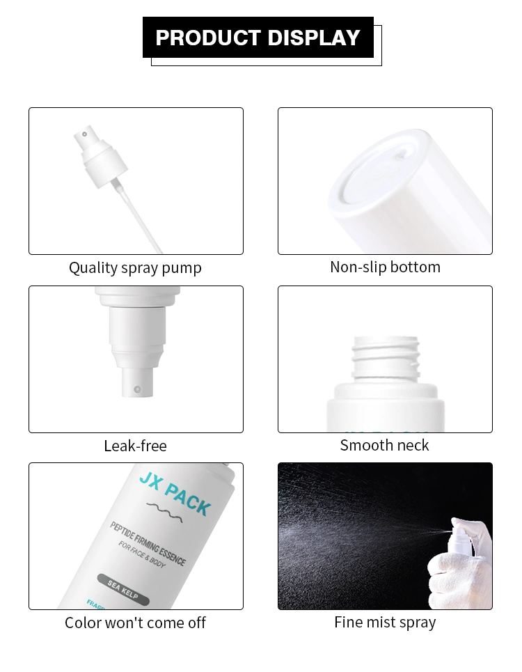 Empty Plastic Frosted Color Pet Fine Mist Spray Bottle for Skincare Toner Face Spray