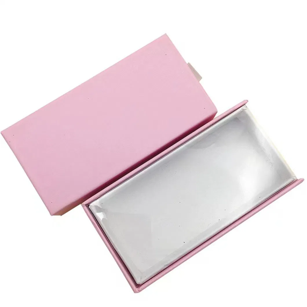 Factory Price Custom Paper Sliding Drawer Display Packaging False Eyelash Nail Gift Box with Transparent Lid