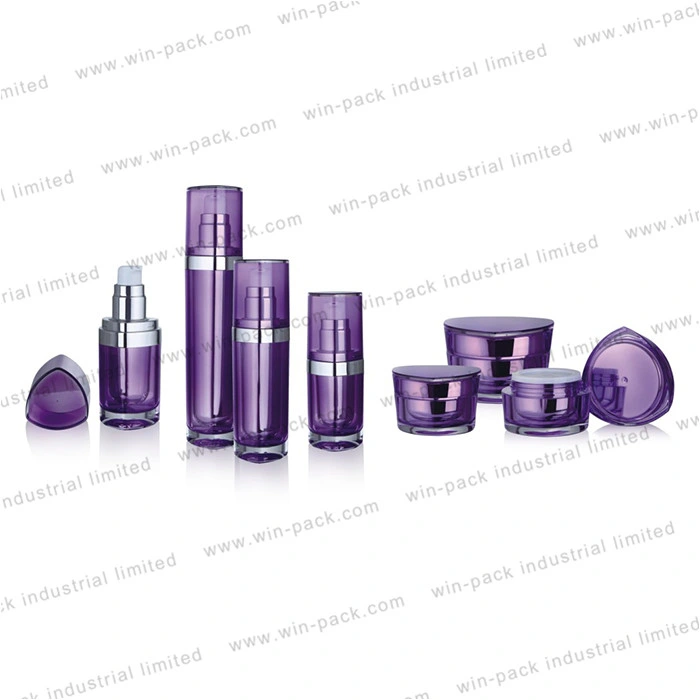 Purple Cosmetics Acrylic Lotion Bottle High Quality Plastic Packaging 15ml 30ml 50ml