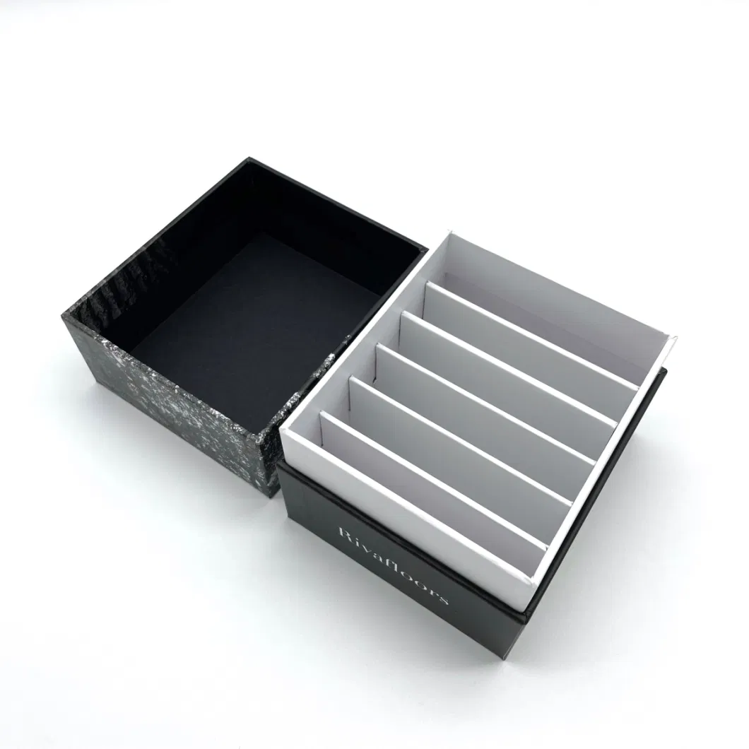 Custom High Quality Black Printing Product Shipping Packaging with Partition Insert Gift Box