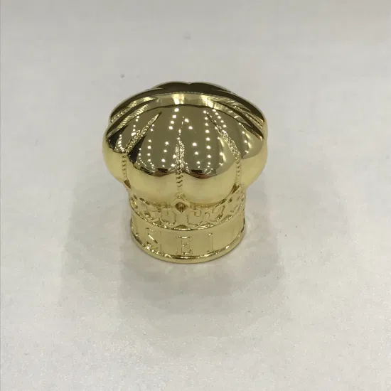 Custom Luxury Metal Perfume Bottle Silver Golden ABS Wooden Crown Screw Round Ball Magnetic Zamak Zamac Cap